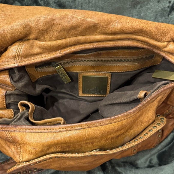 Kooba Brown Leather Studded Bag - Picture 3 of 3
